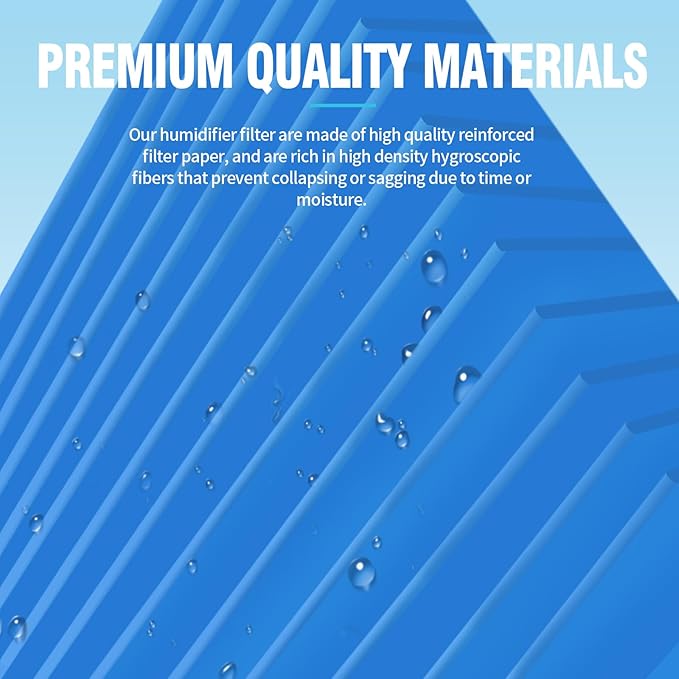 DerBlue 12pcs Wick Replacement Filter and 6pcsTop Fill Humidifier Replacement Filters Compatible with Superior 6000S Smart Evaporative Humidifier,high efficiency filter can last more than 6 months