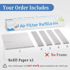 5 Pack 14x14x1 MERV 11 Air Filter Refills, Replaceable Filter Media only for 14x14x1 Reusable Frame (Frame Not Included)