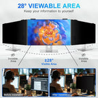2Pack Magnetic 24 Inch Privacy Screen for Computer Monitor 16:9 Aspect Ratio, Hanging Removable Anti-Blue/Glare Protector Film, Anti Spy Desktop Security Private Filter 24in