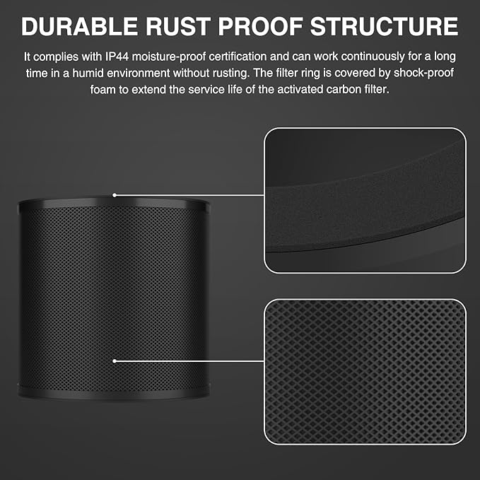 6 Inch Replacement Air Carbon Filter, 38mm Smellines Control Filtration with Australia Virgin Charcoal for Grow Tent, Inline Duct Fan, Hydroponics, Odor Scrubber, Greenhouse, Breeding Farm