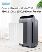 3-Pack C535 Replacement Filter A Compatible with Winix C535, 5300-2, P300, 5300, Repalce 115115, H13 True HEPA Filter
