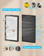 AP400 Official Genuine Replacement Filter Set, 4-Pack with 2 H13 True HEPA Filters and 2 Activated Carbon Filters, Designed by Original Manufacturer, Easy Installation
