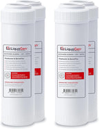 LiquaGen Activated Alumina + Carbon + KDF-55 Replacement Water Filter Cartridge – Helps Manage Fluoride, Chlorine & Taste, Refillable 2.5" x 10", 2.5" x 20", 4.5" x 10", 4.5" x 20" (4, 2.5" x 10")