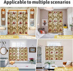 2 Panel Kitchen Cafe Curtains, Brown Desert Camels Sunlight Filtering Nature Air Through, Window Decor Tier Curtains for Living Room 104W x 84L inch Tropical Date Coconut Trees Cords Leaves
