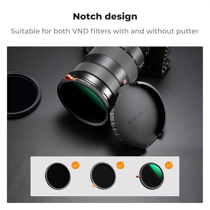 K&F CONCEPT 82mm Variable ND Lens Filter Cap TPU Material Filter Cap Only for K&F 82mm Adjustable Neutral Density Filter