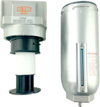 1" NPT SUPER DUTY Industrial Grade Particulate Filter/Water Trap For Air Compressor Compressed Air Lines, 5u With Metal Bowl (MANUAL DRAIN)