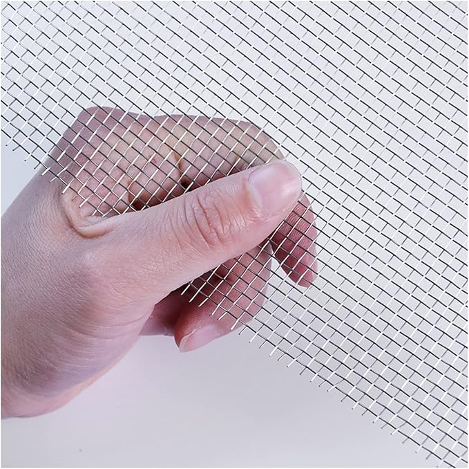 Stainless Steel Woven Wire Mesh, 304 Stainless Steel Mesh Sheet, Heat-Resistant Woven Wire Rodent Mesh Garden Insect Screen Airbrick Filter Net with 2 Mm Mesh Hole Never Rust