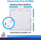 Filter King 8x20x2 Air Filter | 4-PACK | MERV 8 HVAC Pleated A/C Furnace Filters | MADE IN USA | Actual Size: 8 x 20 x 1.75"