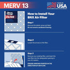 BNX TruFilter 20x23x1 Air Filter MERV 13 (6-Pack) - MADE IN USA - Electrostatic Pleated Air Conditioner HVAC AC Furnace Filters for Allergies, Pollen, Mold, Bacteria, Smoke, Allergen, MPR 1900 FPR 10