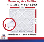 Filter King 11.88x16.88x1 Air Filter | 4-PACK | MERV 11 HVAC Pleated A/C Furnace Filters | MADE IN USA | Actual Size: 11.88 x 16.88 x .75"