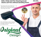 XCEL Advanced HVAC Coil Cleaning Fin Brush for AC Evaporator and Condenser Coils – HVAC Coil Cleaner | Stainless Steel Pins - Improve HVAC Efficiency, Easy AC Maintenance - Double Sided