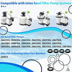 Sand Filter Pump O-Ring Replacement Kit (12-Piece) - Compatible with Intex/Krystal Clear Models 26641EG, 28645EG & Part 25013 Air Release Valve - Pool Filter Gasket Seals Set