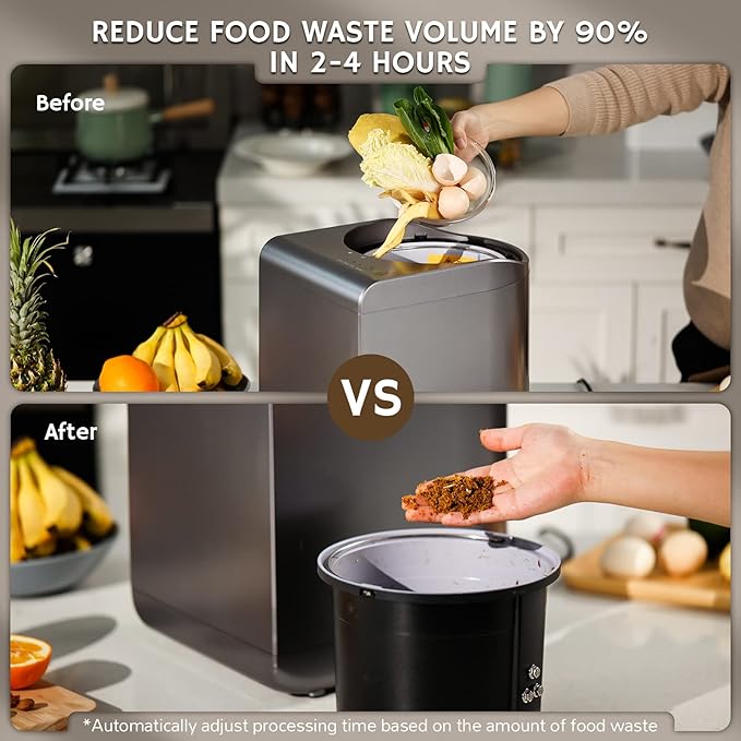 Airthereal Bundle | 2-Pack Replacement Activated Carbon Filters and 1 Electric Kitchen Composter Bucket with Lid for R500 Revive Electric Kitchen Composter