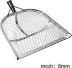 Leaking Soil Shovel Filter Stainless Steel Sieve 4mm/6mm/8mm/12mm Mesh Sifting Shovel for Sifting Corn Kernels Gardening Farm Chicken Coop and Goat Stall Multipurpose Dustpan (Sliver-8MM)