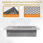 Floor Register Vent Cover Filter Net, 4"x10" Air Vent Screen Mesh Covers Catcher Filter Hoods for Home Floor Registers Vent Filters, Black (4 Packs)
