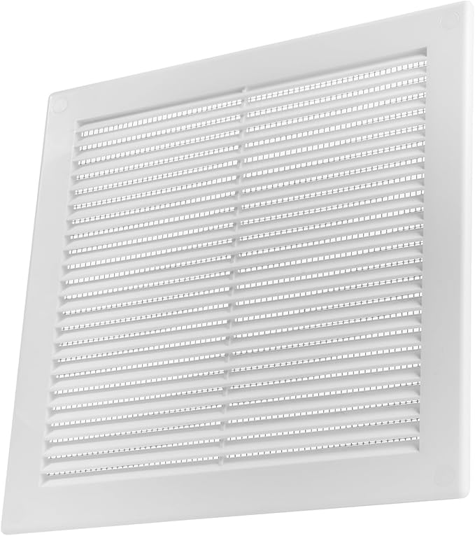 Vent Systems 8" x 8" Inch (Opening Dimensions) - Pack of 50 - Plastic White Soffit Vent Cover - Flat Square Air Vent Grille - Air Vent Deflector - HVAC 10" x 10" Inch (Overall Dimensions)