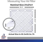 Filter King 21x21x1 Air Filter | 4-PACK | Carbon MERV 8 HVAC Pleated A/C Furnace Filters | MADE IN USA | Actual Size: 20.5 x 20.5 x .75"