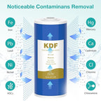 SimPure Whole House Water Filter Cartridges 10" x 4.5" GAC/KDF Carbon and Heavy Metal Filter, for DB10C-2KDF, DB10P, WGB21B-KS, FG15B-KS, GE FXHTC, GXWH40L, 2 Pack