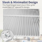 14"W x 20"H [Duct Opening Size] Steel Return Air Filter Grille - Removable Face/Door for 1 inch Filters -HVAC Vent Cover Grill - White [Outer Dimensions: 16 5/8"W X 22 5/8"H]