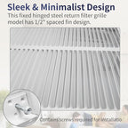 20"W x 20"H [Duct Opening Size] Steel Return Air Filter Grille - Removable Face/Door for 1 inch Filters -HVAC Vent Cover Grill - White [Outer Dimensions: 22 5/8"W X 22 5/8"H]