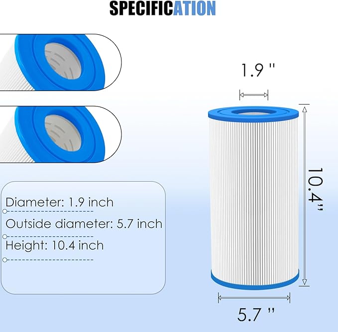 Hot Tub Filter Replacement for Watkins 31489, 73250 Hot Spring Tri X/0969601/Unicel C-6430, 71825/Pleatco PWK30/Filbur FC-3915, 73178 Hot Spring Filters, 30 sq. ft.- 3 Pack