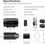 VIVOSUN Smart Air Filtration G8 Kit 8", AeroZesh G8 Inline Duct Fan with E12 Speed Controller, Carbon Filter & 25' Ducting, Cooling & Ventilation System for Grow Tents, Indoor Gardening, Hydroponics