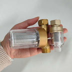 FA22 MINI Brass Sediment Filter, 50 Micron, Reusable Water Filter, Anti Scale, Anti Clothes Yellow, Traps Rust/Mud/Sand, Compact Portable