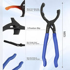 WORKPRO 12-inch Oil Filter Plier and Flexible Oil Funnel Set for Quick and Clean Automotive Oil Change, Durable Silicone Funnel with Shape Retention, Adjustable Anti-Slip Oil Wrench for Effortless Use