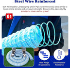 French Drain Pipe for Lawn, 2" 3" 4" 6" Corrugated Perforated Drains Pipes 3 5 12 25 50 100 Ft- Soil Infiltration Ground Water Drainage(Blue-Dia 15cm(5.9in),L 105ft)