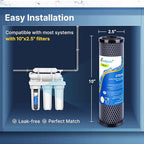 EXCELPURE 1 Micron 10" x 2.5" Whole House CTO Carbon Water Filter Cartridge Replacement for Home Countertop System, Dupont WFPFC8002, WFPFC9001, FXWTC, SCWH-5, WHEF-WHWC, WHCF-WHWC, CTO10, T01, 2PACK