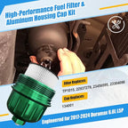 iFJF TP1015 Fuel Filter and 134001 Housing Cap Replacement for Duramax 6.6L 2017-2020 Chevy Silverado/GMC Sierra 2500HD 3500HD L5P Diesel Engine (Green)