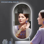 Bathroom Mirror with LED Lights，Bathroom Led Mirror ，Backlit Bathroom Mirror ，LED Mirror for Bathroom，Backlit Lighted Makeup Mirror，with Touch Sensor/Dimming/Demister pad(B,H90*W50cm/H35.4*W19.7IN)