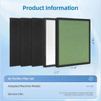 PU-P08 Replacement Filter Compatible with Odec PU-P08 Air Purifier,H13+Activated carbon+Pre-Filters,2-Pack