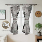 Funny Farm Animals Bedroom Curtains 72 Inch Length, Window Curtains Tab Top, Vintage Barn Grey Sunflowers Light Filtering Window Treatments Drapes 52"x72" 2 Panel