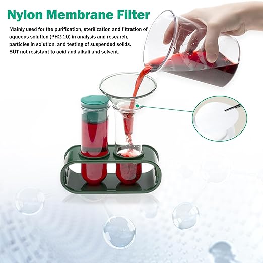 Xin Tester 100 Pieces Nylon Disc Membrane Filters, 50 mm Diameter, 10µm Pore Size