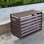 Outdoor Air Conditioner Cover Aluminum Decorative Fence Privacy Screen Protective Grilles for Heat Pumps Trash Can Enclosure Flower Stand Perfect for Concealing (Brown 100x50x70cm)