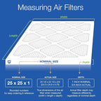 Nordic Pure 25x25x1 (Actual Size: 24 1/2 x 24 1/2 x 3/4) Tru Mini Pleat MERV 13 AC Furnace Air Filters – 2.5X More Media for Longer-Lasting, High-Efficiency Filtration - 6 Pack