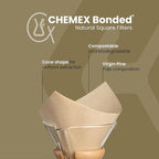 Chemex Bonded Filter - Natural Square - 100 Count (Pack of 2) - Exclusive Packaging