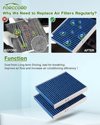 Cabin & Engine Air Filter Fit for 2010-2015 Toyota Prius L4 1.8L, Prius Plug-In 1.8L; 2012-2018 Prius V 1.8L Activated Carbon Cabin Filter Replace#CF10285 CA10741 17801-37020 Car Accessories