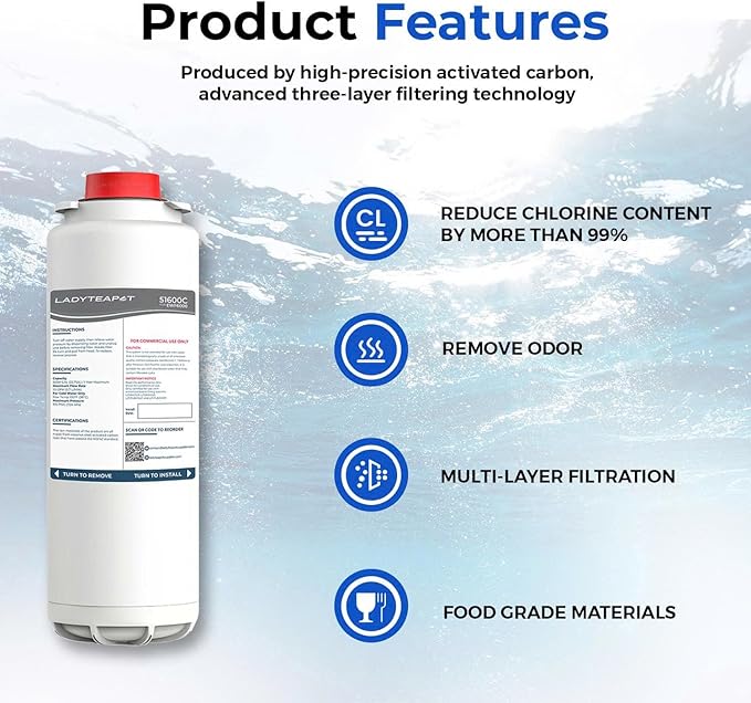 Water Filter Replacement Compatible With Elkay 51600C EWF6000 Bottle Filling Stations, 6000 Gallons/12 Months (No Chip - 1 Pack)