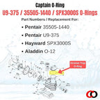Captain O-Ring – Replacement U9-375/35505-1440 / SPX3000S / O-12 O-Rings for Pentair, Sta-Rite, Hayward Strainer Trap Cover (2 Pack)