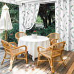 Leaf Outdoor Curtains for Patio Summer Jugal Leaves Pastoral Plant Waterproof Outside Curtains with Grommet Top Weatherproof Curtain for Cabana Pergola Gazebo, 2 Pack, 54" W x 108" L