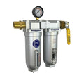 1/2" NPT Industrial (2-Stage) Coalescing Filter Removes Oil, Moisture Vapor Aerosols and in Line Desiccant Bead Air Dryer for Compressed Air Lines