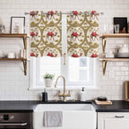 2 Panel Kitchen Cafe Curtains, Camels Palm Trees Sunlight Filtering Nature Air Through, Window Decor Tier Curtains for Living Room 55W x 39L inch Desert Date Coconut Trees Leaves Cords Beige
