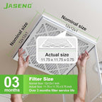12x12x1 AC Furnace Air Filters,(6-Pack) MERV 8 Dust Defense, JASENG MPR 600 Pleated HVAC Replacement Air Filter (exact dimensions: 11 3/4"x11 3/4"x3/4")