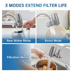 Water Filter for Sink Faucet,NSF42 Certified Faucet-Mounted Water Filter with Blue Light,99.9% Multi-Layer Folded Filter,Removes Chlorine, Odor & Heavy Metals,1*Filter, LJ107
