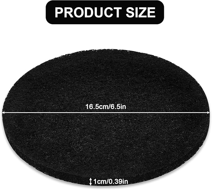 6Pcs 6.5 Inch Charcoal Filters for Kitchen Compost Bin, Replacement Activated Carbon Filters for Countertop Compost Pail Home Bucket Refill Sets, Round