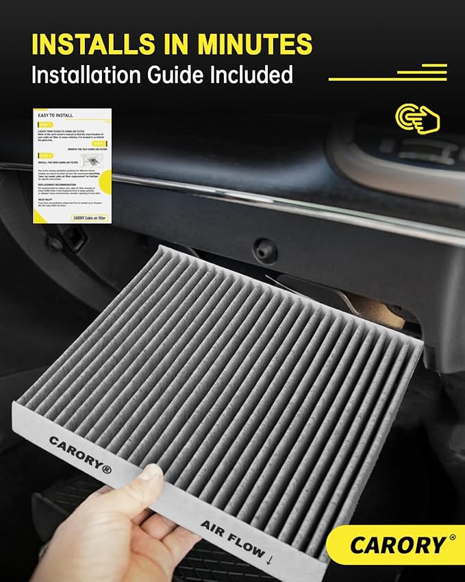 2 Pack Cabin Air Filter w/Activated Carbon for Honda Accord 2003–2022, Civic 2006–2015, CR-V 2007–2016, Odyssey 2005–2017, Pilot 2009–2022, Ridgeline 2006–2025, Acura MDX 2007–2020 and More