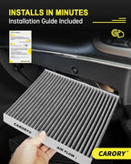 2 Pack Cabin Air Filter w/Activated Carbon for Toyota Camry, Corolla, RAV4, Highlander, Lexus RX350, NX300, GX460, Subaru Legacy, Outback, Jaguar F-Pace, Land Rover Discovery, and More