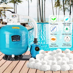3.1 Lbs Pool Filter Balls Eco-Friendly Fiber Filter Media for Swimming Pool Aquarium Fish Tanks Filters Alternative to Sand(Equivalent to 110 Lbs Pool Filter Sand)